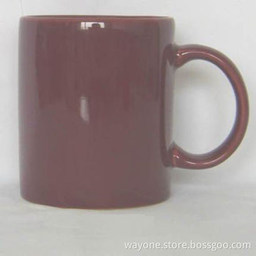 11oz Standard Mug with Shiny Brown Color Glaze, Various Colors Available, Made of Stoneware